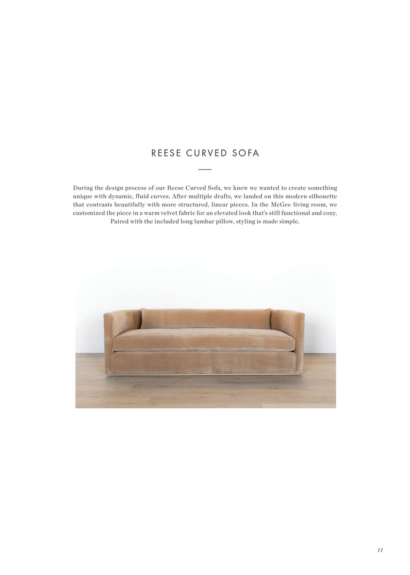 Reese curved deals sofa